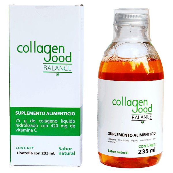 CollagenGood Balance 4 Pack: 31 Días  Colágeno Líquido Hidrolizado con Vitamina C